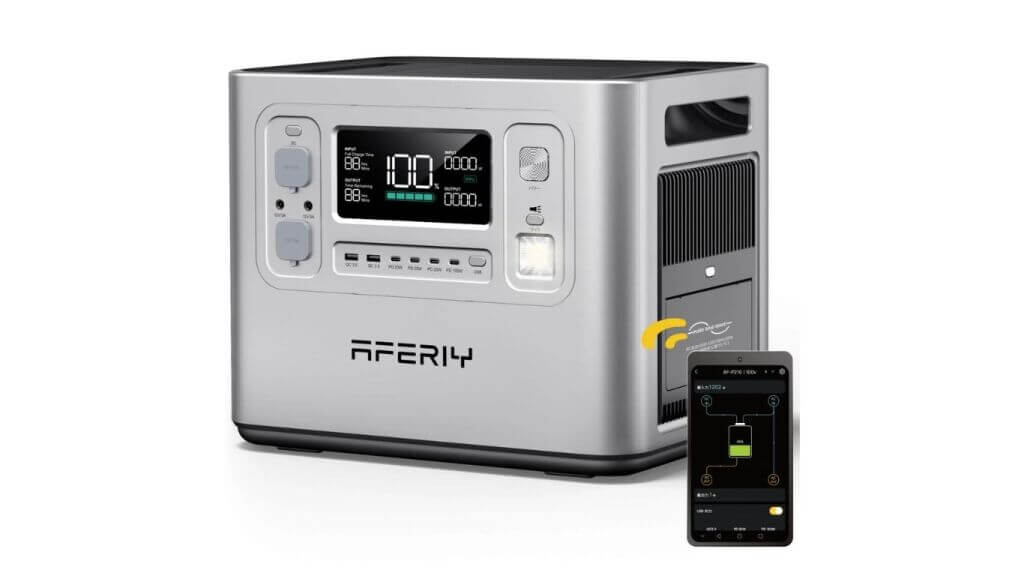 Estación de energía portátil AFERIY P210 2400W 2048Wh Plateada